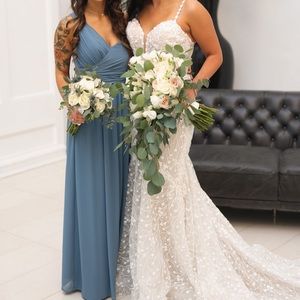 Slate Size 4 chiffon Bridesmaid Dress